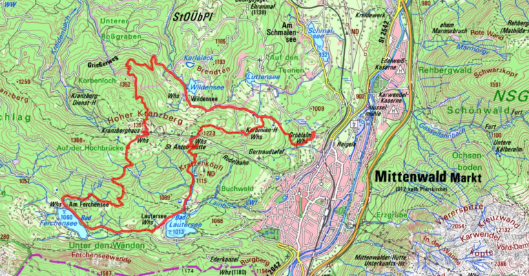 Mittenwald - Wildensee - Hoher Kranzberg - Ferchensee | Bruadventure.com